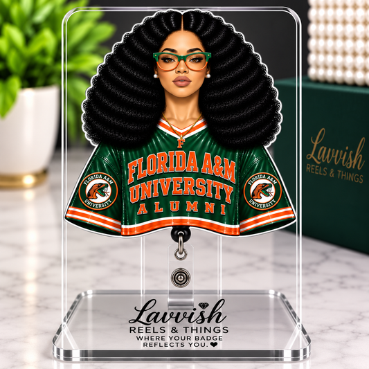 HBCU Alumni Girl Badge Reel – College Alumni Retractable ID Holder |