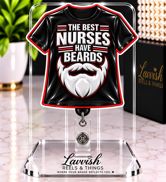 Male Nurse Badge Reel | Acrylic Shirt Design, ER/ED Healthcare ID Holder