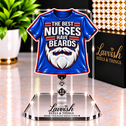 Male Nurse Badge Reel | Acrylic Shirt Design, ER/ED Healthcare ID Holder