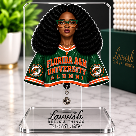 HBCU Alumni Girl Badge Reel – College Alumni Retractable ID Holder |